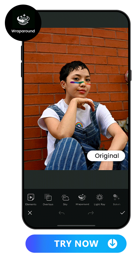 add 3 animated effects to a girl's photo to celebrate pride month